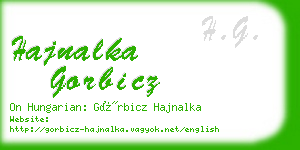 hajnalka gorbicz business card